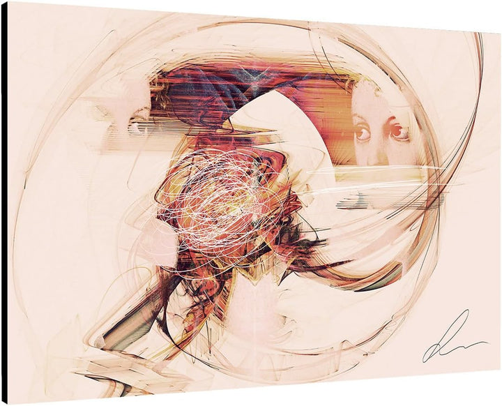 Paul Sinus Art Das Spiegelbild - 60x80cm Abstrakt279 Abstraktes Bild braun beige Kunstdruck auf Lein