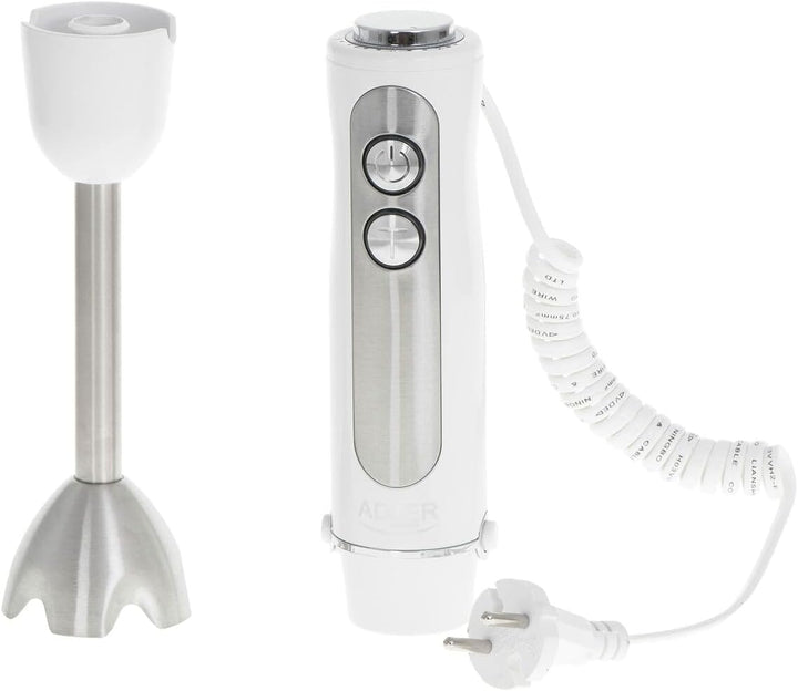 Adler AD 4625w Elektrischer Pürierstab, 1500 W, Stabmixer mit fünfstufige Geschwindigkeitsregulierun
