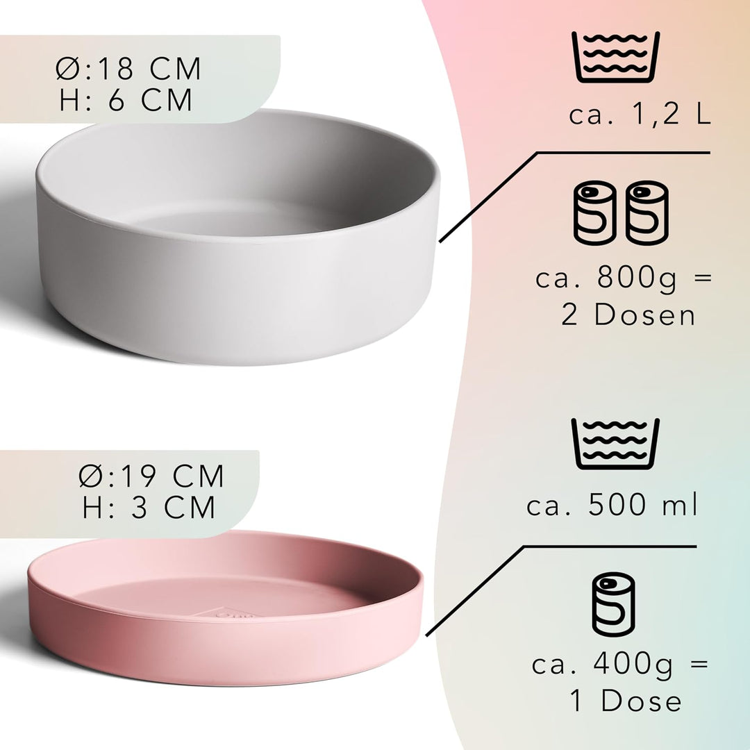 ne&amp;no® Silikon Hundenapf 1200 ml mit Deckel für kleine und mittelgrosse Hunde | im Kühlschrank luftd