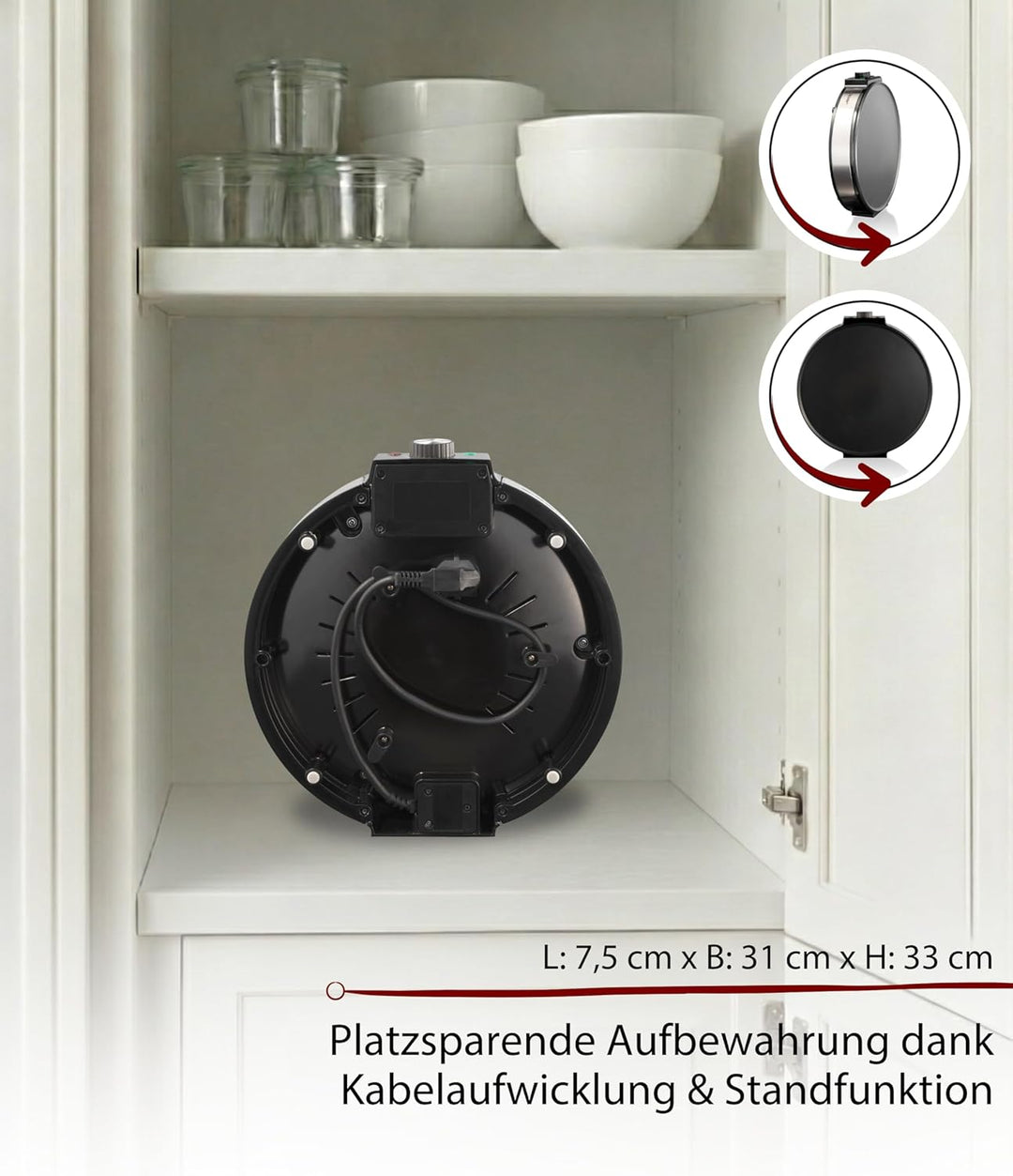 Cloer 6630 Crêpes-Maker, für süsse oder herzhafte Crepes mit 30 cm Ø, 1200 W, Antihaftbeschichtung,