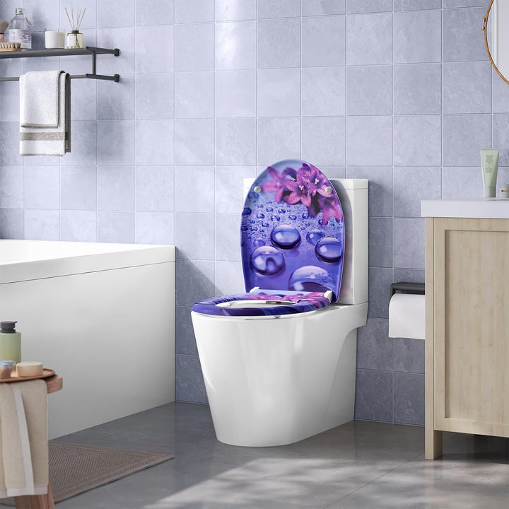 WOLTU Toilettendeckel, WC Sitz mit Absenkautomatik, Klodeckel Klobrille mit Quick-Release-Funktion,