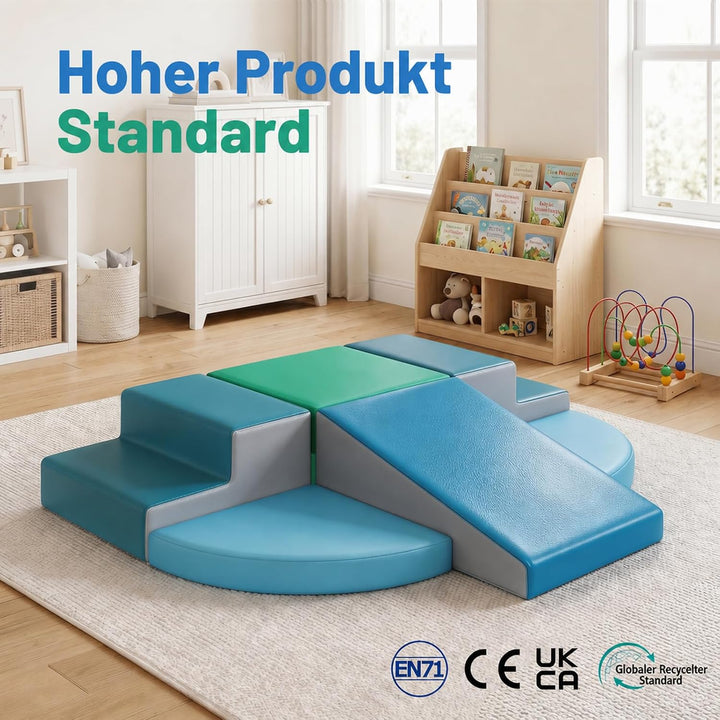 Wilwolfer Schaumstoff Bausteine Kinder Klettern Indoor: 6 Softbausteine Riesenbausteine Spielbaustei