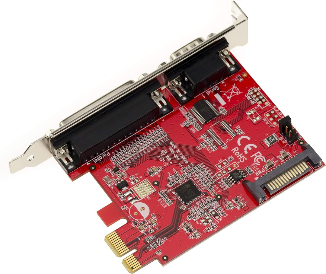 KALEA-INFORMATIQUE PCIe x1 Controller-Karte 2.0 Seriell COM RS232 + Parallel LPT DB25 POS Power On S