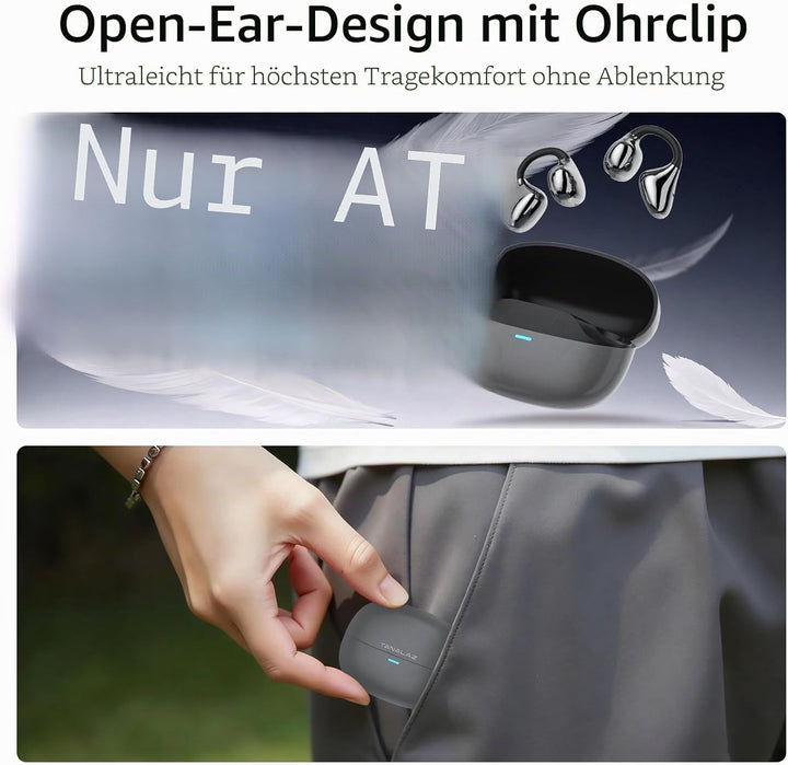 Open-Ear-Kopfhörer I5, Kabellose Bluetooth 6.0 Clip-On-Ohrhörer mit ENC, IPX5 wasserdicht, 36 Std. L