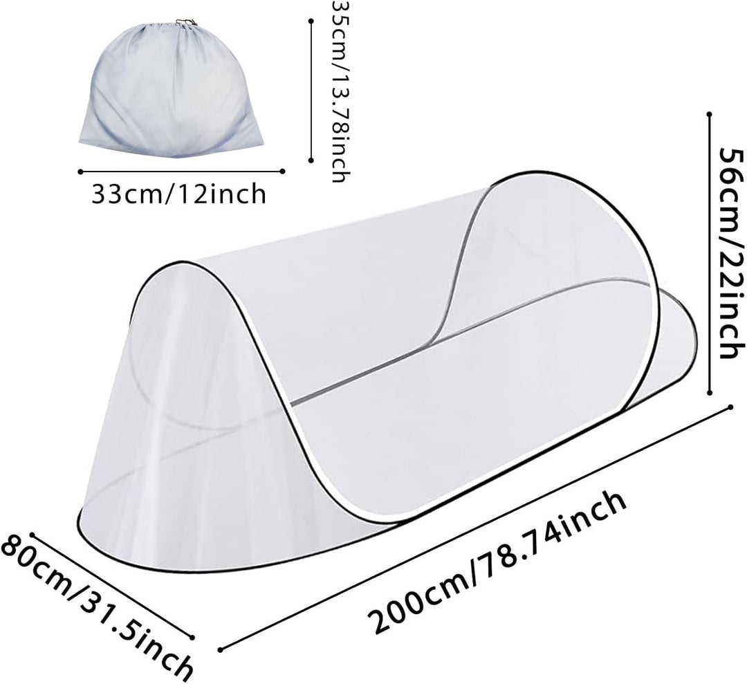 Moskitonetz Pop Up, 200 x 80 x 56 cm Faltbares Mückennetz, Tragbares Campingzelt Moskitonetz Bett fü