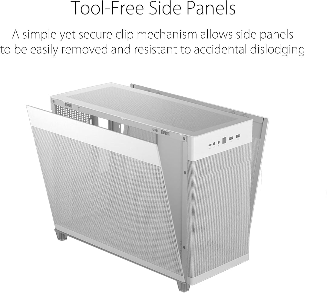 ASUS Prime AP201 MicroATX Gehäuse weiss (33 Liter, unterstützt 280- & 360-mm-Kühler, Grafikkarten bi