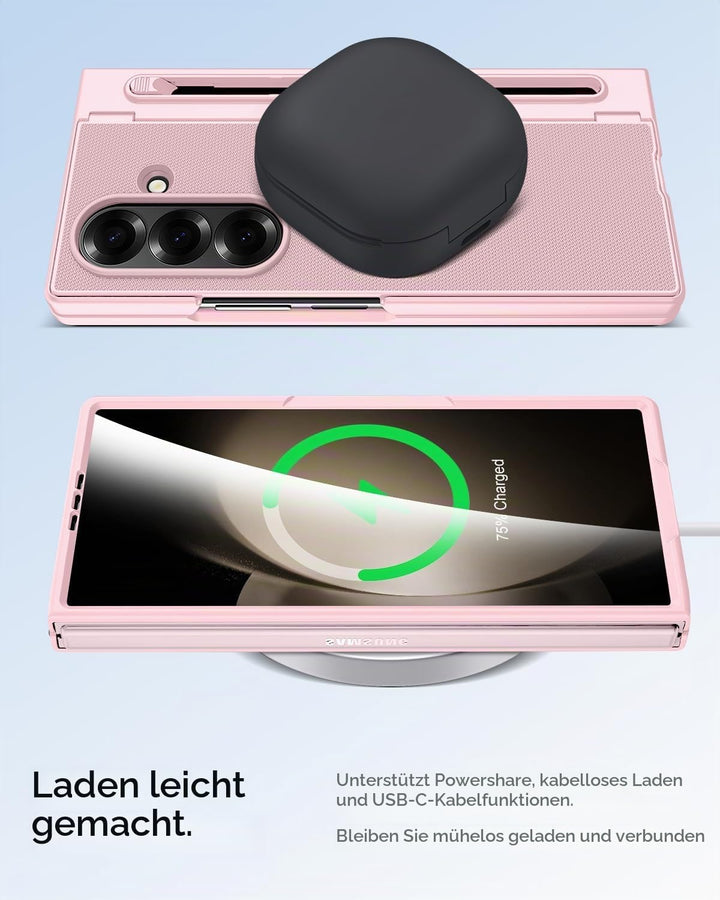 Miimall Kompatibel mit Samsung Galaxy Z Fold 5 Hülle mit S-Pen &amp; Stifthalter, [HD Displayschutz] Ult