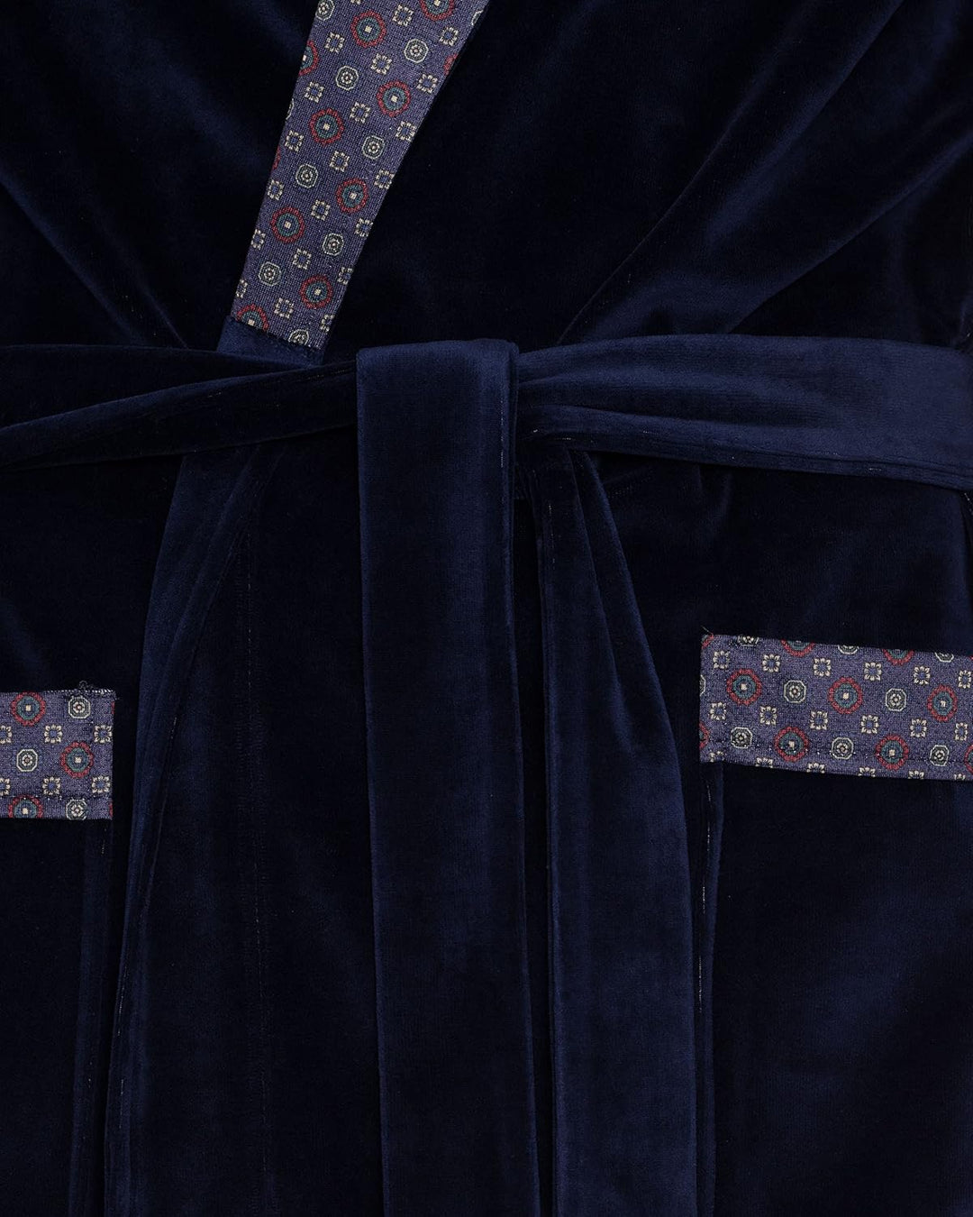 Revise Joel RE-101 Herren Bademantel aus Velours - lang und elegant M Dunkelblau, M Dunkelblau
