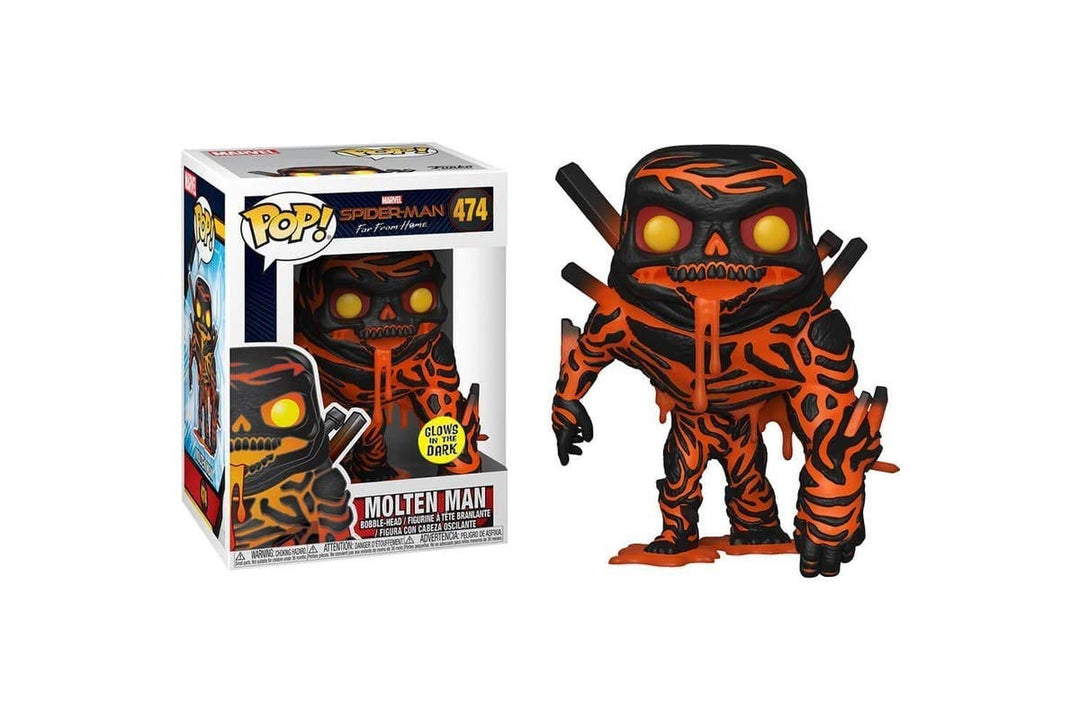 Funko – – Marvel: Spider-Man Far from Home – Molten Man – Vinyl Figur,ca. 9cm (Leuchtet Im Dunkeln)