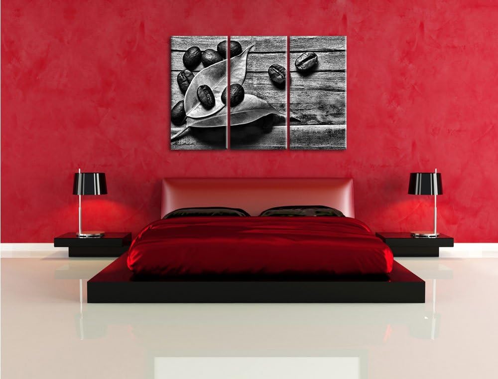 Pixxprint Kaffee Mahlen als Leinwandbild/Grösse: 3 Teilig (120x80) cm/Wandbild/Kunstdruck/fertig bes