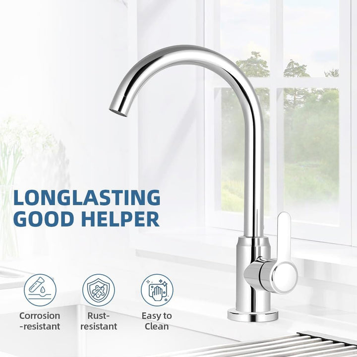 Flintronic Wasserhahn Küche, Spültischarmatur mit Wasserspar Aerator, Mischbatterie Küche 360° Schwe