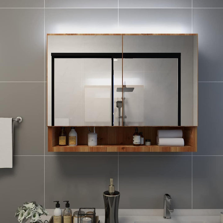 vidaXL LED Bad Spiegelschrank Badschrank Lichtspiegel Badspiegel Badezimmerspiegel Hängeschrank Badm