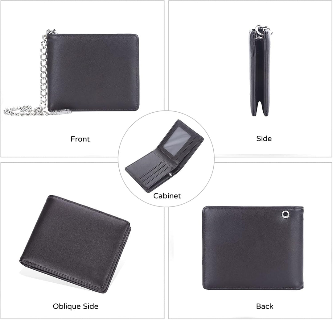 PORRASSO Herren Geldbörse Tragbar Geldbeutel Leder Kreditkartenetui Brieftasche mit 5 Kartenschlitze