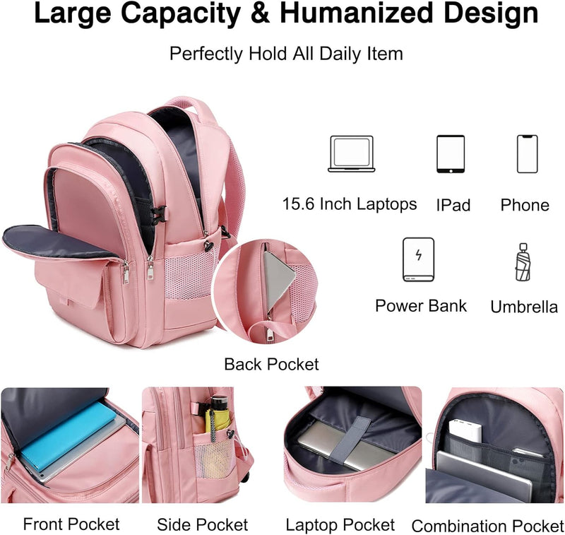 FANDARE Beiläufig Rucksack Schulrucksack Schultasche Junge Mädchen Schulranzen Daypacks mit 15.6 Zol