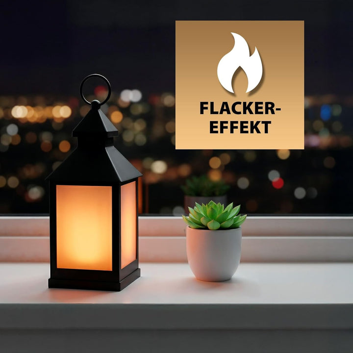 Eaxus® 4er Set LED Laterne für Draussen - Notfallleuchte Blackout. Windlicht mit Flammeneffekt Kerze