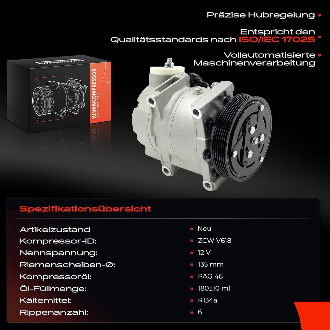 Frankberg Klimakompressor Klimaanlage Kompatibel mit i30 3.0L Benzin 1999 Maxima/Maxima QX IV A32 3.