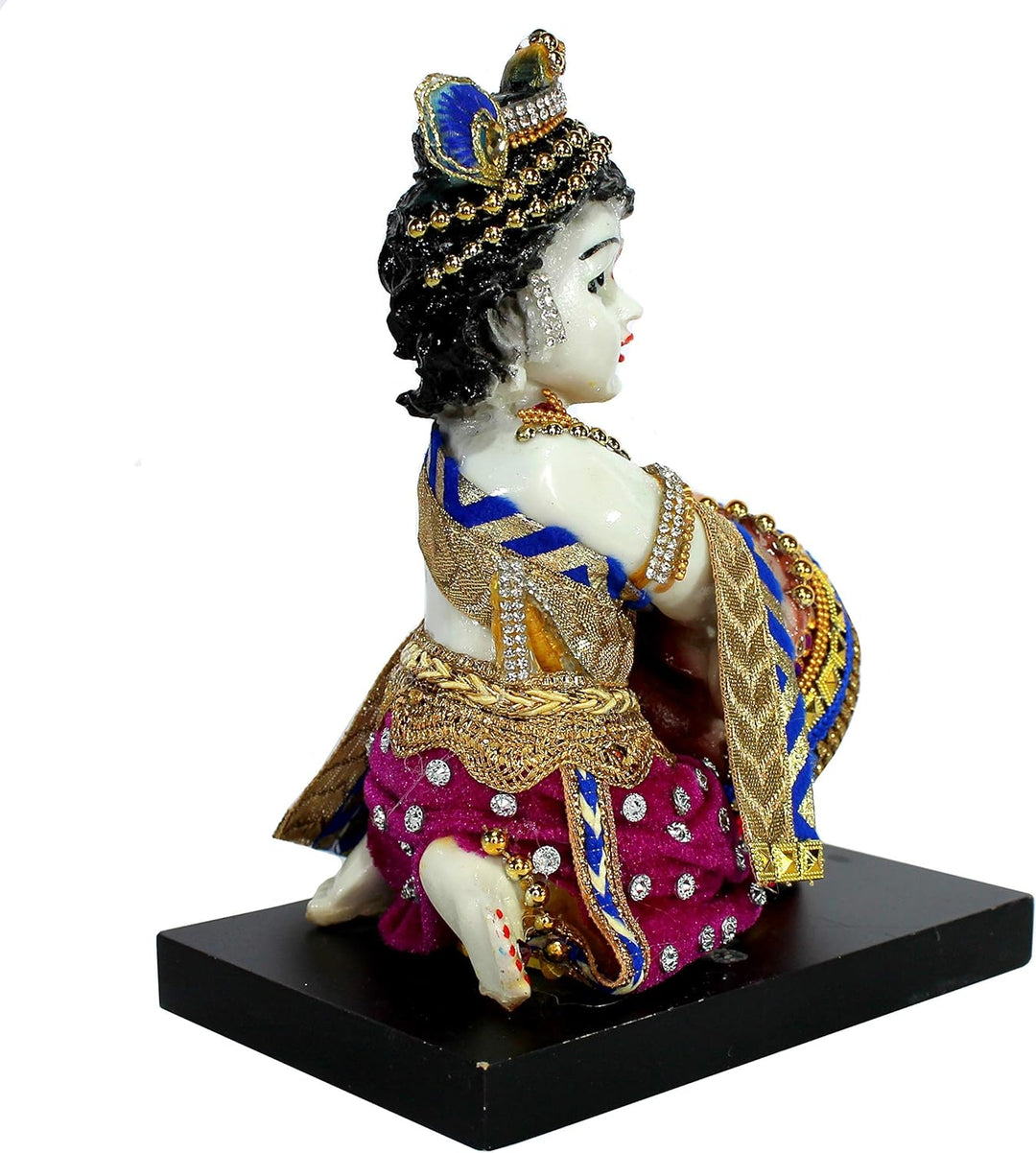 ESPLANADE Handgeschnitzte Gott, Kishan Krishna, Makhan Chor Murti Idol-Statue, Skulptur (19,1 cm)
