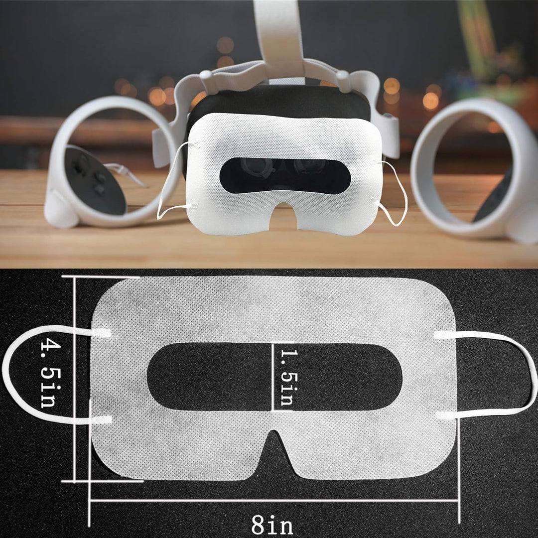 Geekria 100Pcs VR Mask Disposable Face Cover, Disposable Protector for Oculus Quest VR, Prevent Eyes
