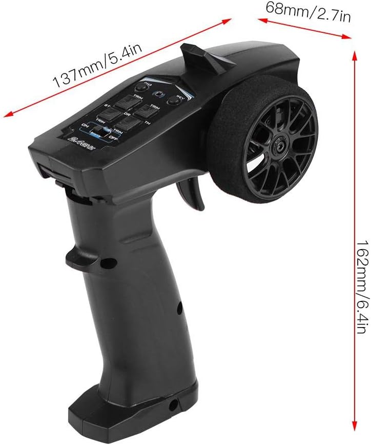 Dilwe RC Sender, 2.4GHZ 3-Kanal-Funkfernsteuerungssender und -empfänger für RC Auto und Boot (91803G
