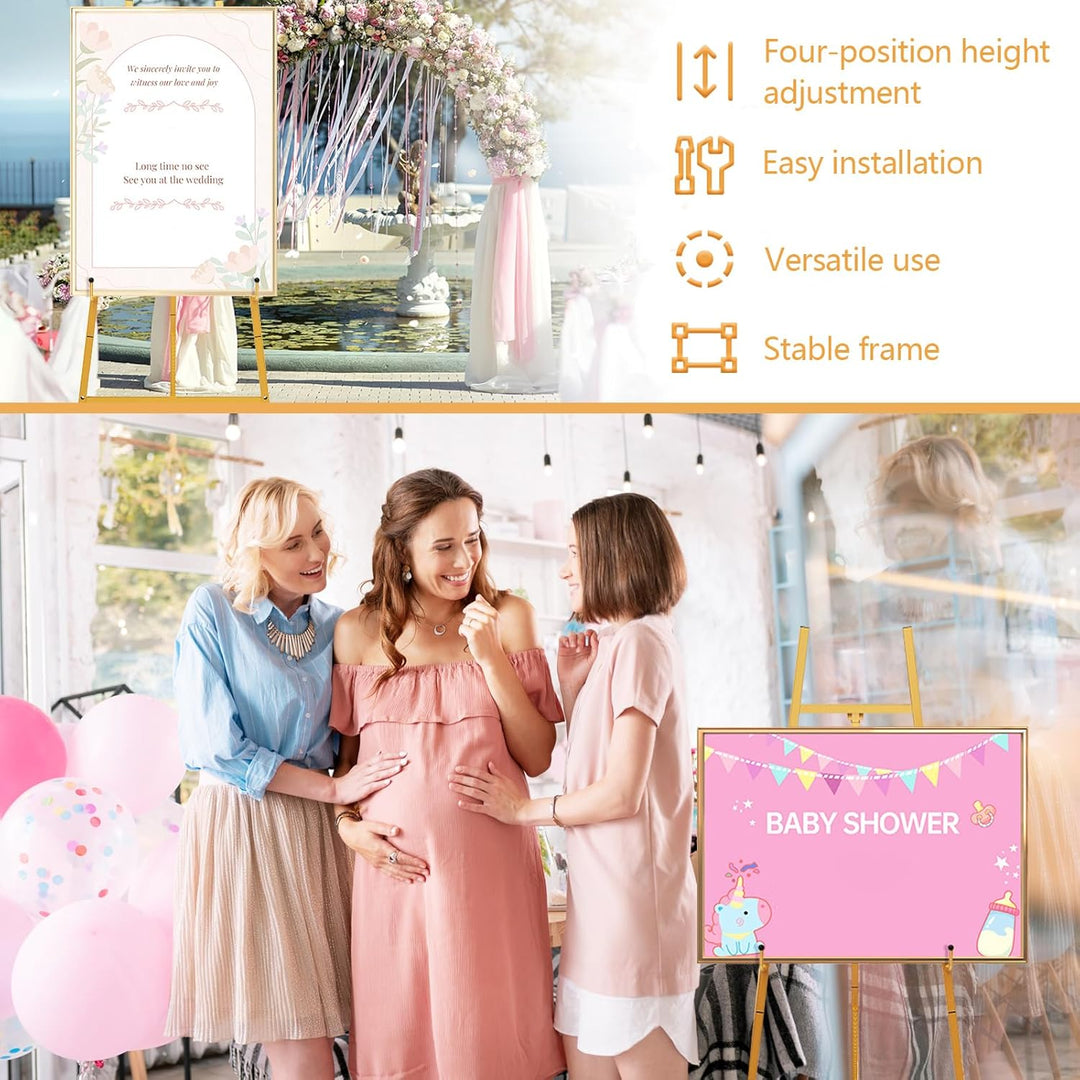 Staffelei Hochzeit, 110cm Metall Staffelei für Schilder Gold staffeleien Gross Willkommensschild Hoc