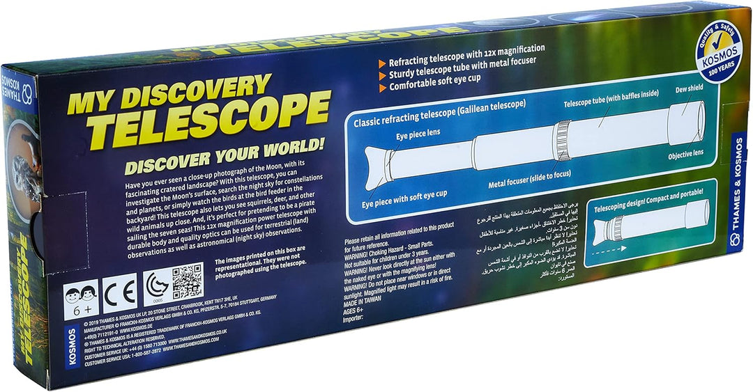 Thames & Kosmos , 676919, My Discovery Telescope 12X Optical Magnification, Watch Wildlife and View