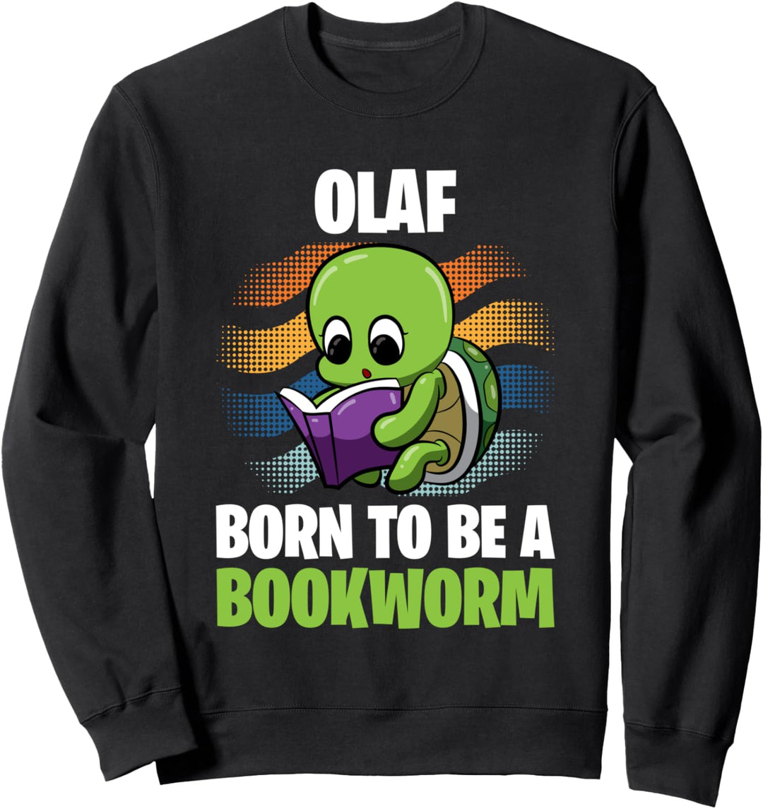 Olaf - Born To Be A Bookworm - Personalisiert Sweatshirt