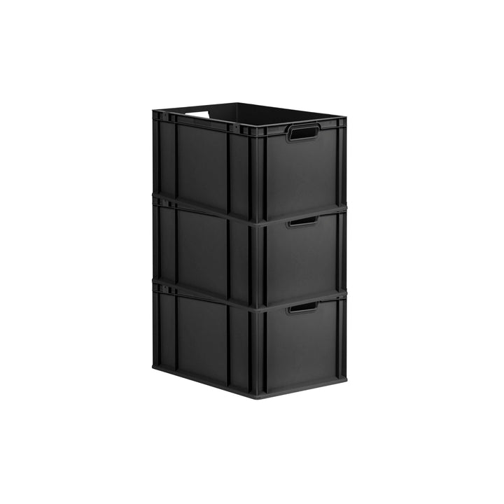 PROREGAL SuperSparSet 3x Eurobox NextGen Grip | HxBxT 32x40x60cm | 65 Liter | Griffe offen | Verstär