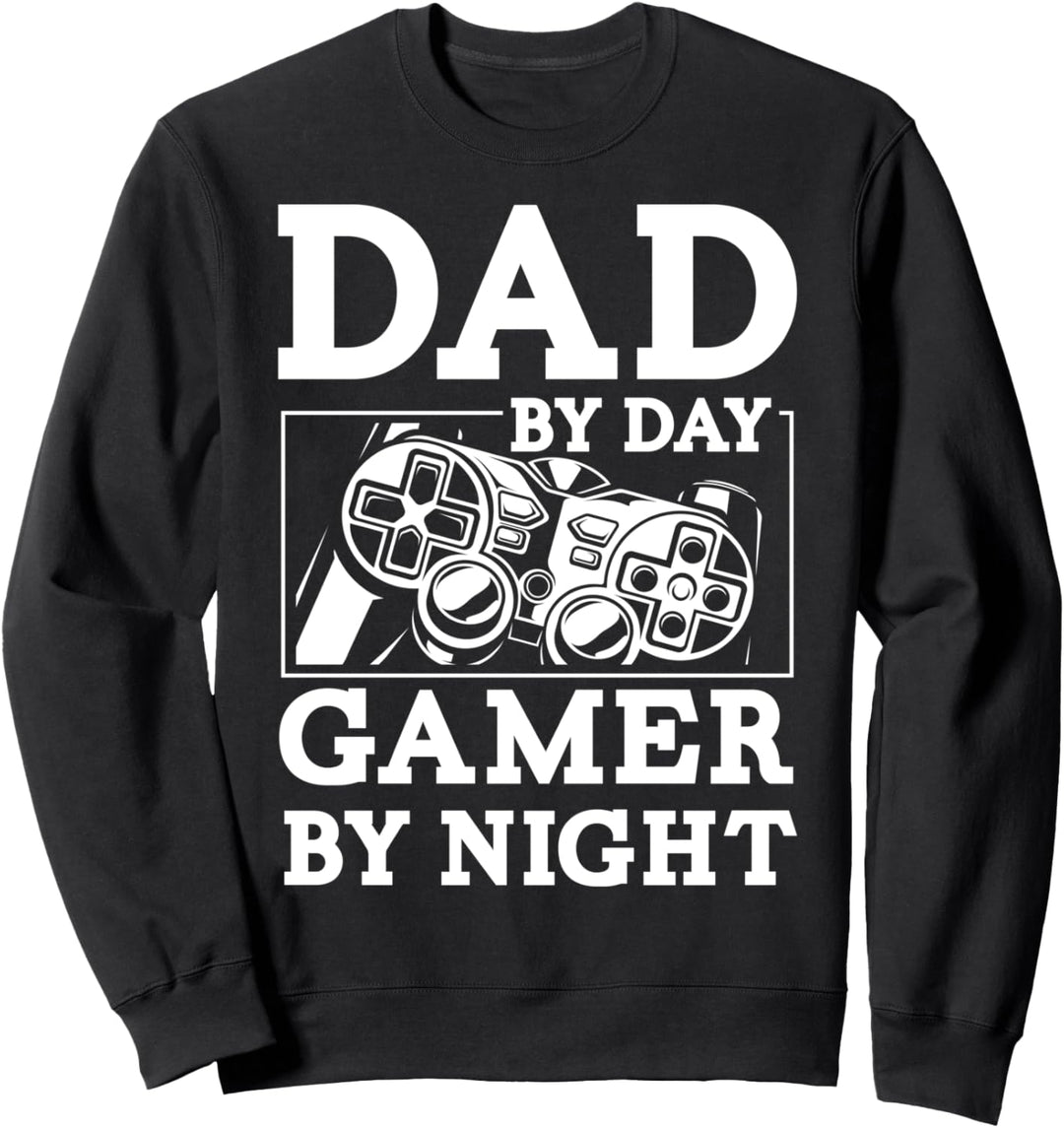 PAPA AM TAG GAMER BEI NACHT | Vater Gaming Zocker Geschenk Sweatshirt