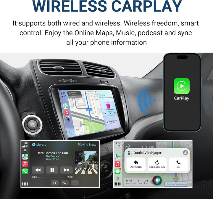 EZoneTronics Wireless CarPlay &amp; Android Auto Retrofit Kit Decoder Box für Fiat Freemont 2013-2018, P