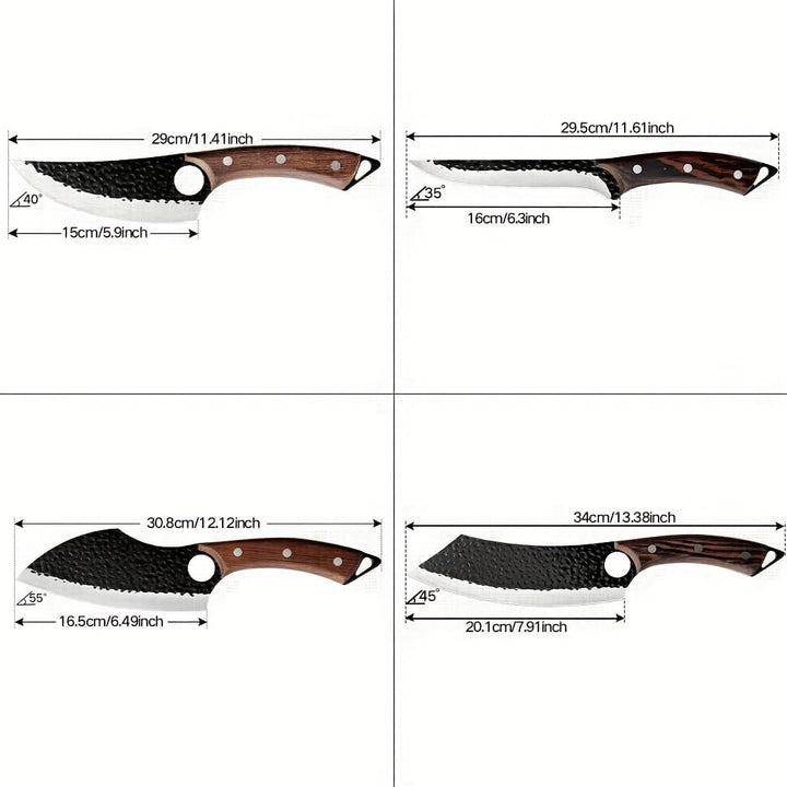 4 Stücke Kochmesser Set, Küchenmesser, Handgeschmiedet Chefmesser, Perfekt zum Schneiden Messer, Ser