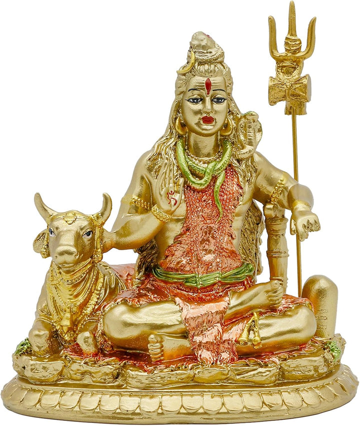 Indien Gott Herr Shiva Idol Statue mit Kuh Nandi – Hindu-Gott Indischer Heimtempel Mandir Pooja Arti