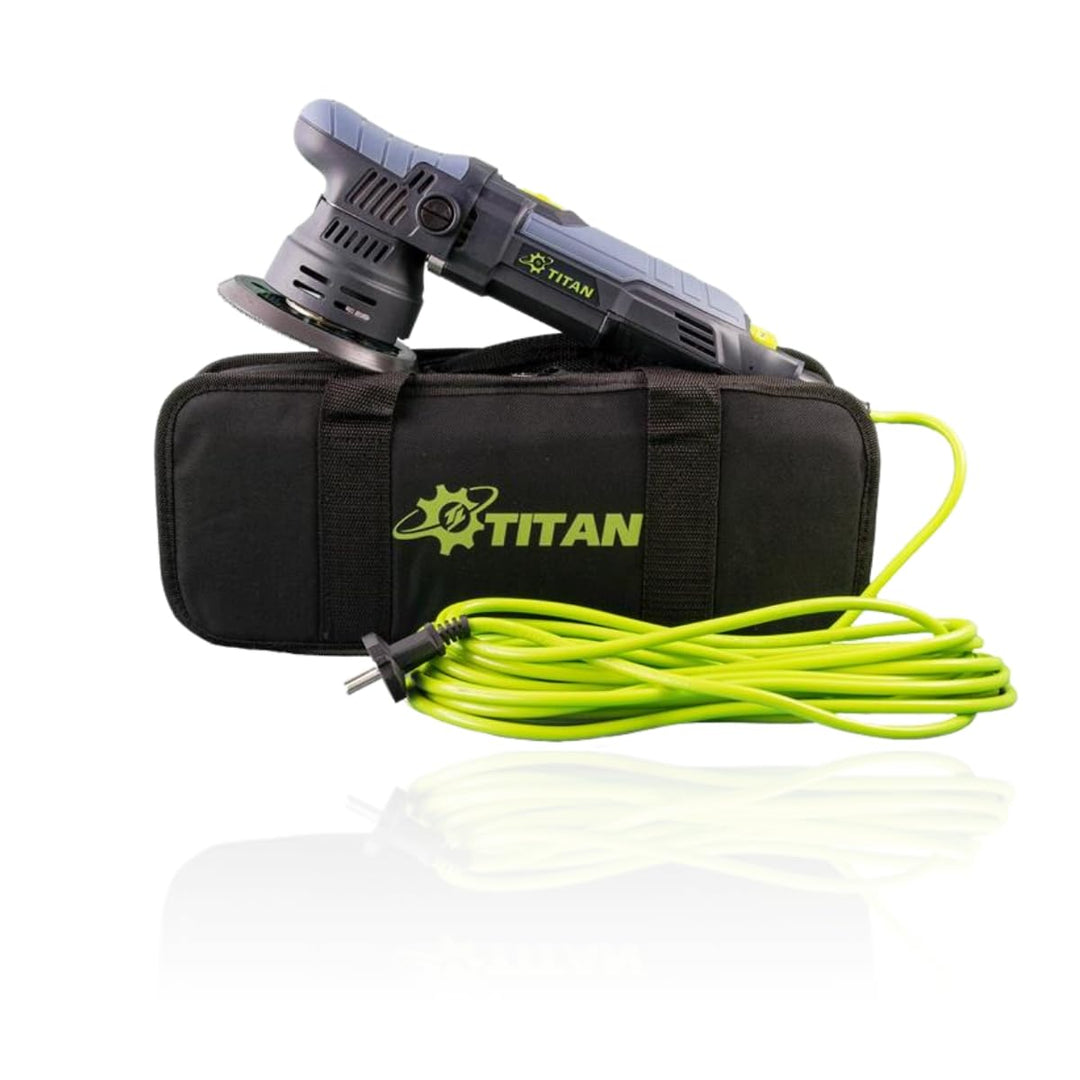 Exzenterpoliermaschine - Titan TDA09 - 9mm Hub - inklu. 125mm Polierteller & passender Transporttasc