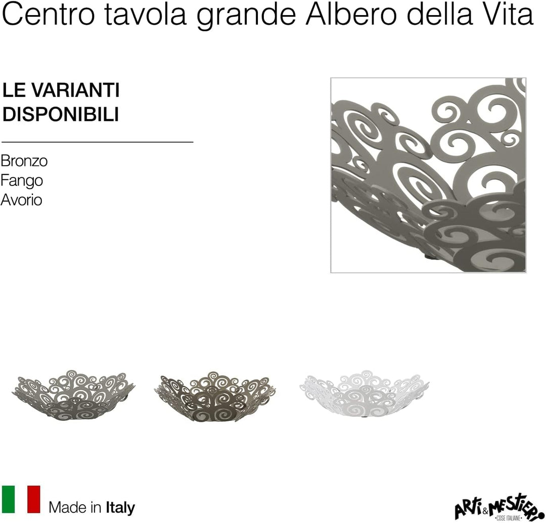 Arti & Mestieri Baum des Lebens, grosses Design, 100 % Made in Italy, aus Eisen, 38 x 11 H cm (Schla