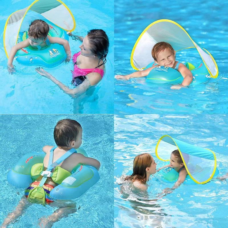 Baby Schwimmring 6-36 Monate, Baby Schwimmring mit Sonnendach, Schwimmring für Kinder, aufblasbarer