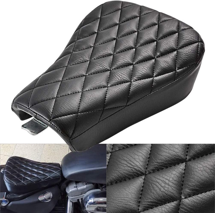 KATUR Motorrad Solo Sitzkissen, schwarz, Vordersitz, Fahrersitz, Naht, Kunstleder, Sitzbezug, kompat