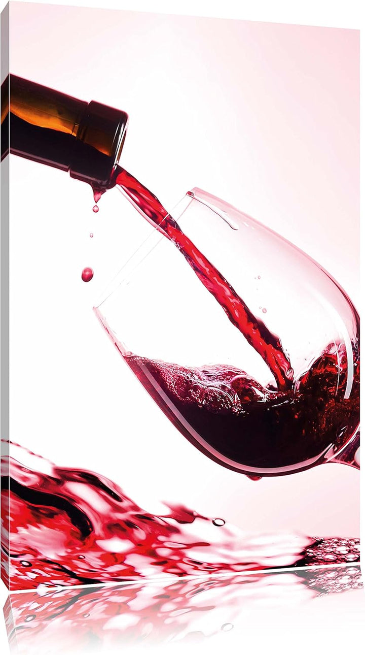 Pixxprint Wein, Format: 100x70 auf Leinwand, XXL riesige Bilder fertig gerahmt mit Keilrahmen, Kunst