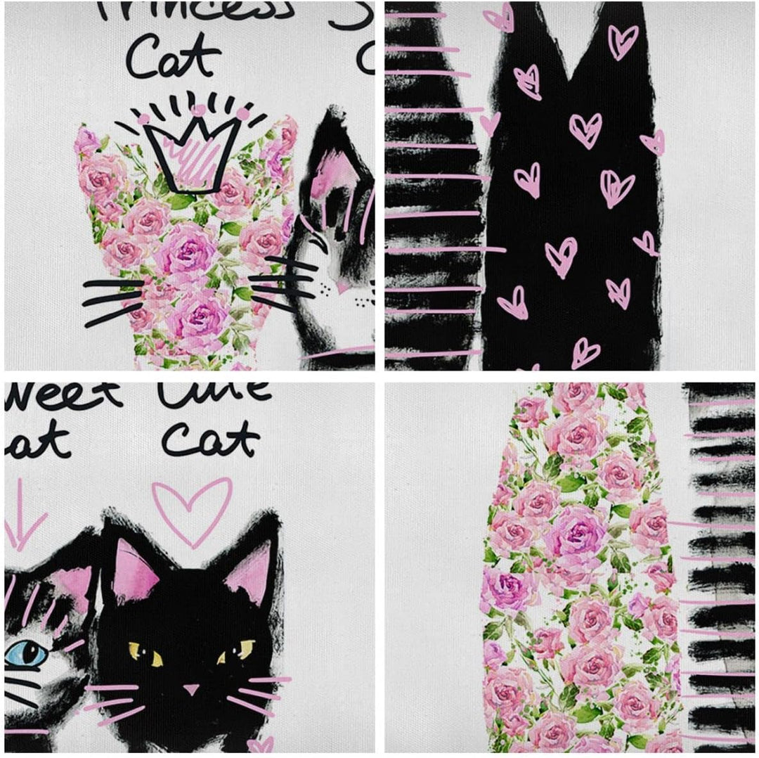 Wandbilder Dekoration Wohnzimmer Katzen Blumen Tiere Panorama Bilder auf Leinwand 120x50cm Leinwandb