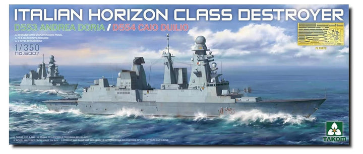Tacom TKO6007 1/350 Italian Navy Horizon Class Destroyer D553 Andrea Doria/D554 Caio Duilio Kunststo
