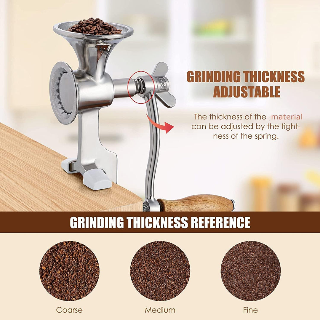 CGOLDENWALL Manuelle Getreidemühle Edelstahl Mohn Mühle Handbetriebene Kaffeemühle mit Feinheit eins