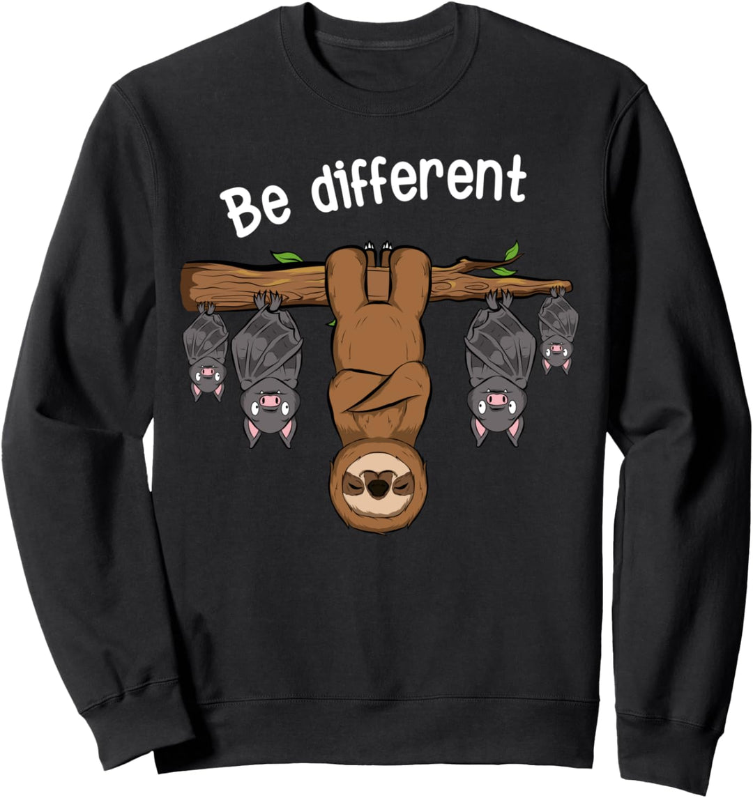 Be different Faultier und Fledermäuse Sweatshirt
