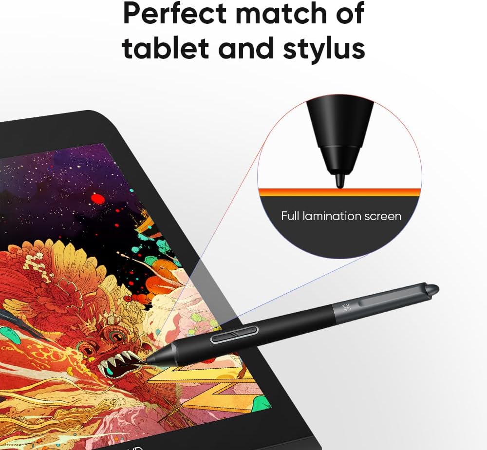 XPPen Grafikdisplay Artist 14 Gen.2 mit 16K X3 Pro Stift, 14 Zoll Display,Pen Tablet zum Zeichnen, 3