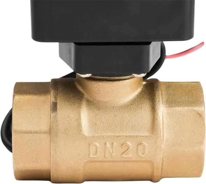 Motorisierter Kugelhahn – 3/4" Messing-Kugelhahn mit Standardanschluss, 9–36 V AC/DC, 2-Draht-Auto-R