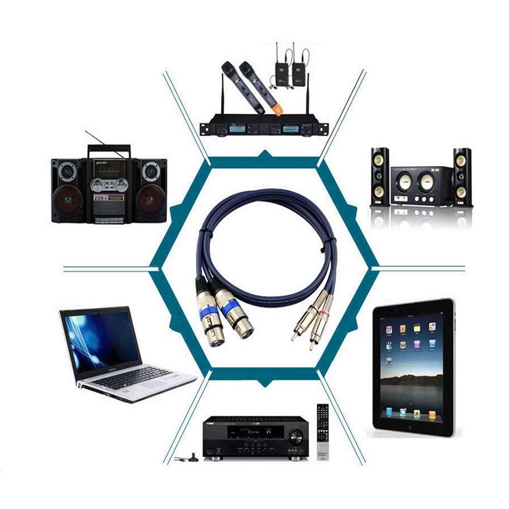 HTRUIYATY 2×XLR Weiblich Kable Auf 2×Cinch Kabel(RCA kable),Hochwertiger XLR-Stecker XLR Mikrofon XL