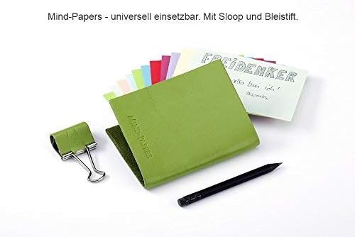 A5 Mind-Papers, revolutionäres X17-Karteikarten-Lernkarten-Box-Konzept! Recyceltes Leder orange, nac