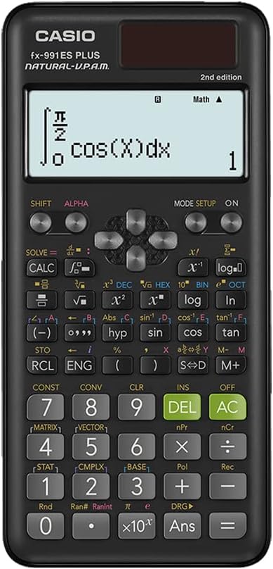 Casio fx-991ES PLUS 2 Wissenschaftlicher Taschenrechner mit 417 Funktionen und Display, natur Single