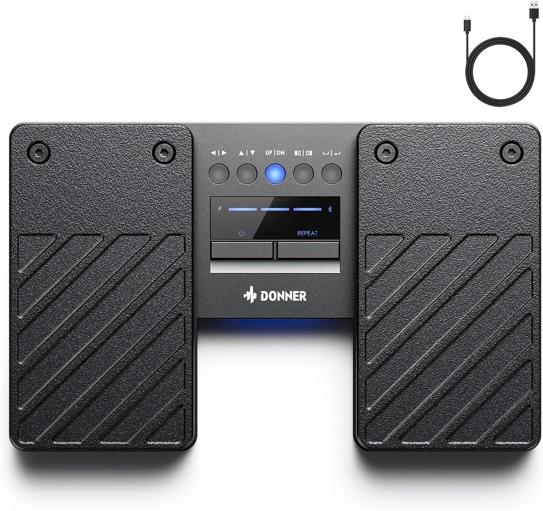Donner Wireless Bluetooth Page Turner Pedal Bluetooth-Seitenumblätterer-Pedal für iPad-Tablets und S