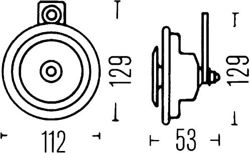 HELLA 3BB 002 768-661 Horn - B36 - 12V - 116dB(A) - Frequenzbereich: 335Hz/400Hz - Gehäusefarbe: gra