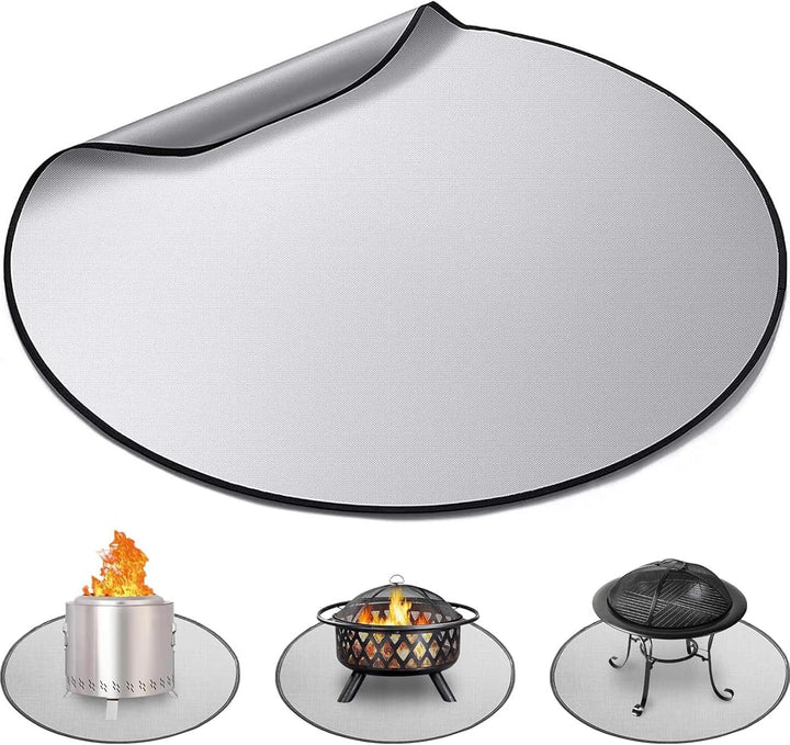 Qanye 24 Zoll Runde Feuerstelle Matte, Feuerstelle Matte, Grill Feuerfeste Unterlage, Feuerfeste Unt