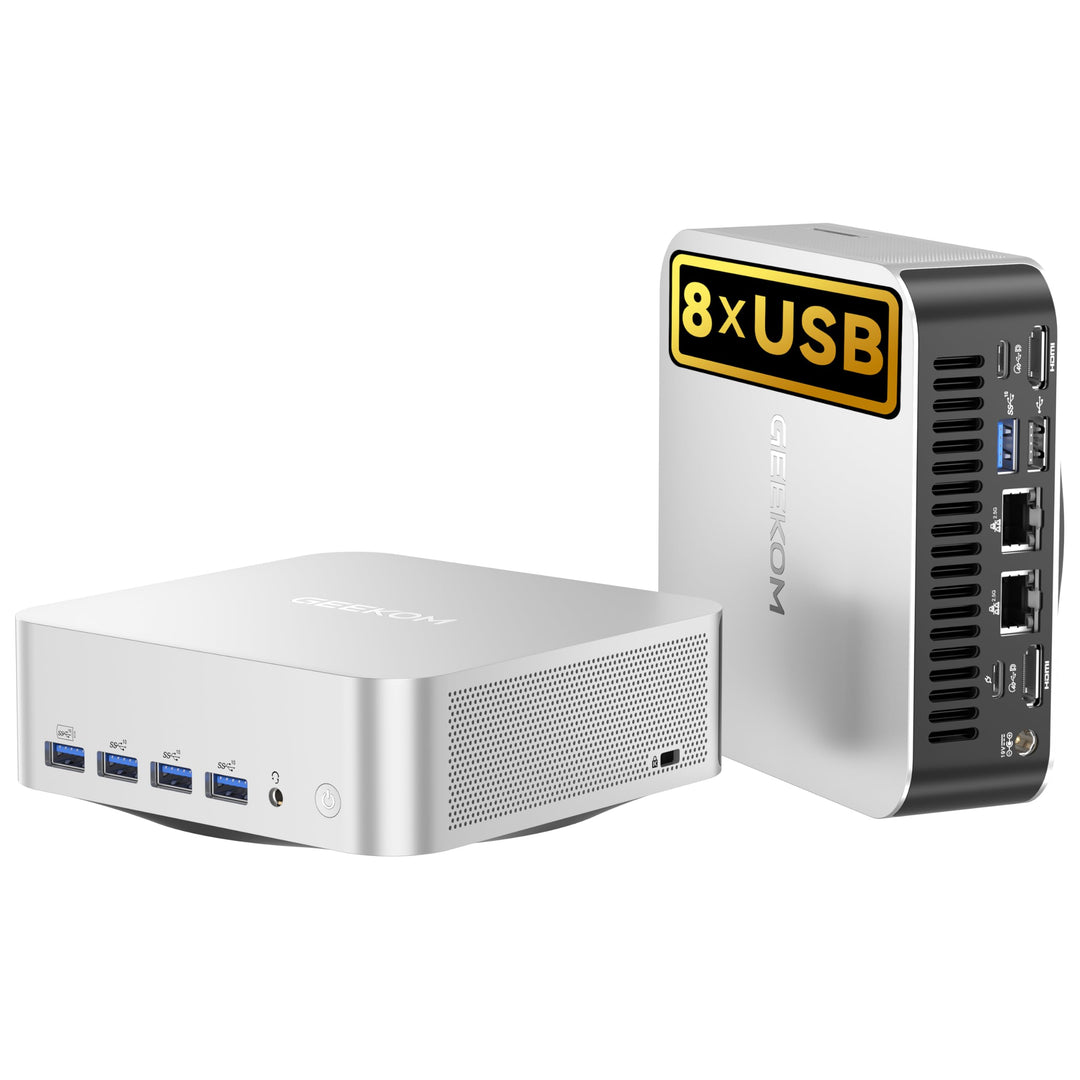 GEEKOM AI Mini PC A8 Max AMD Ryzen 9 8945HS(8 Kerne 16 Threads, bis zu 5.2 GHz), 2.5Gbps Dualer LAN