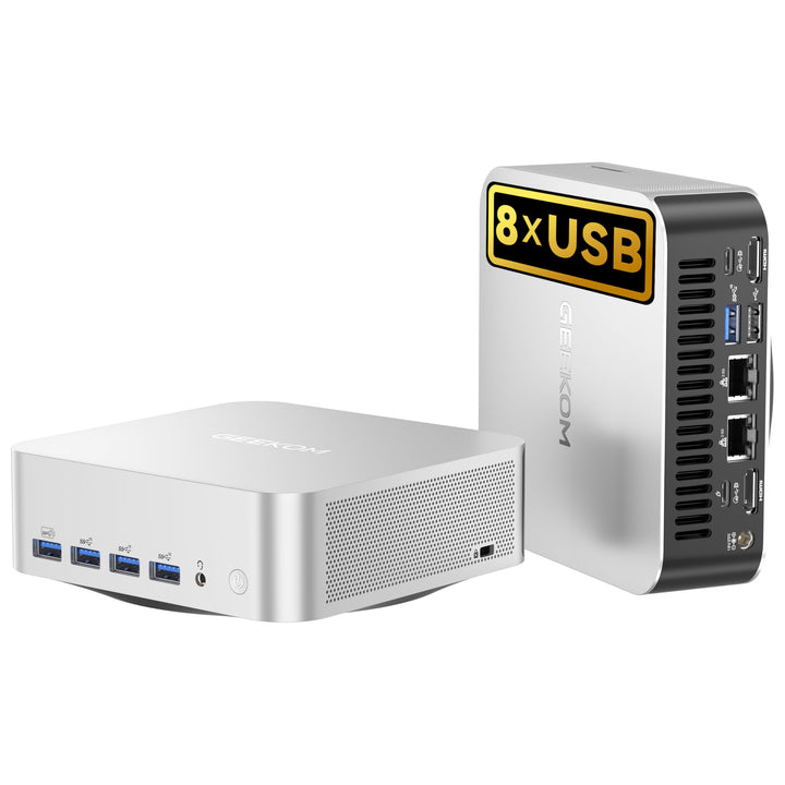 GEEKOM AI Mini PC A8 Max AMD Ryzen 9 8945HS(8 Kerne 16 Threads, bis zu 5.2 GHz), 2.5Gbps Dualer LAN